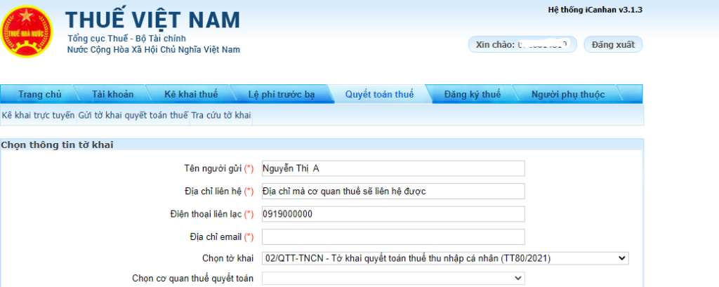 quyết toán thuế thu nhập cá nhân online
