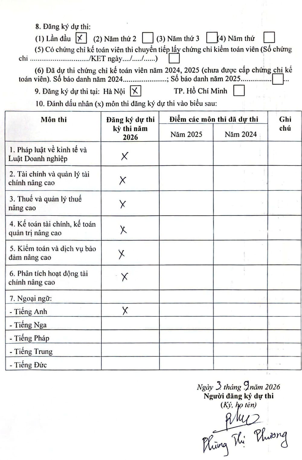 Lịch thi cpa 2026